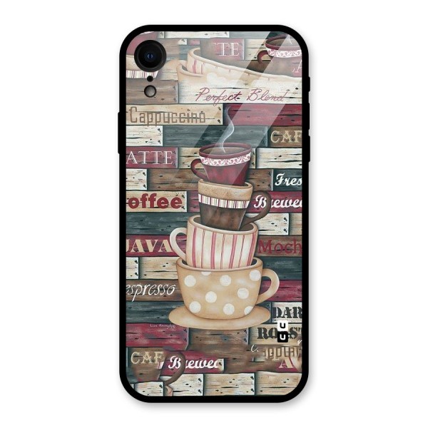 Cute Coffee Cups Glass Back Case for XR