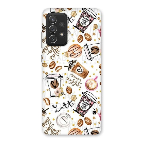 Cute Coffee Pattern Back Case for Galaxy A72