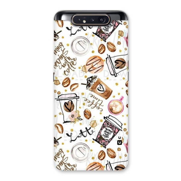 Cute Coffee Pattern Back Case for Galaxy A80