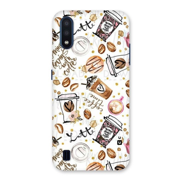 Cute Coffee Pattern Back Case for Galaxy M01