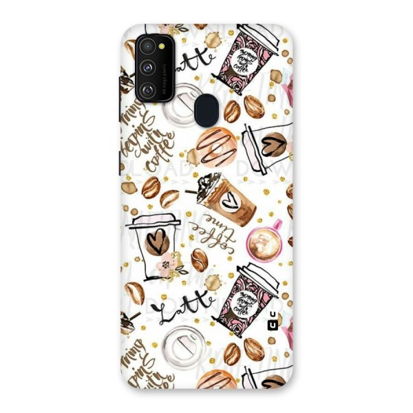 Cute Coffee Pattern Back Case for Galaxy M21