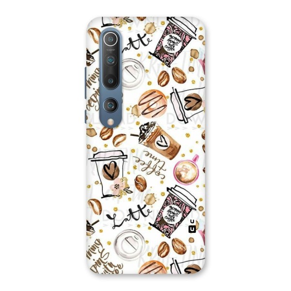 Cute Coffee Pattern Back Case for Mi 10