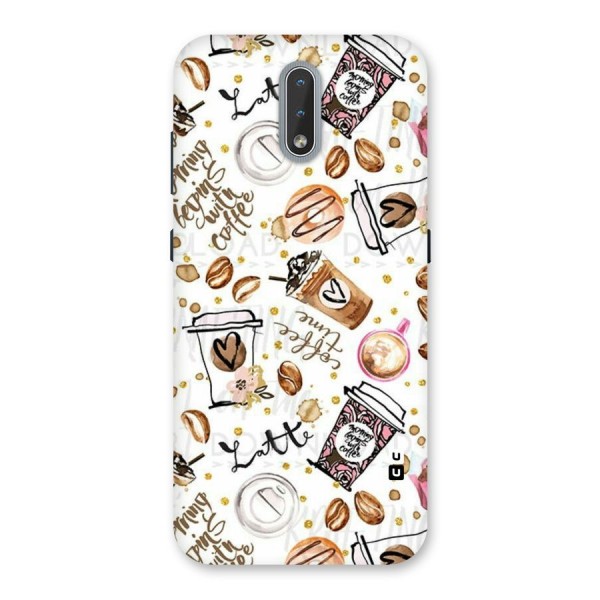 Cute Coffee Pattern Back Case for Nokia 2.3