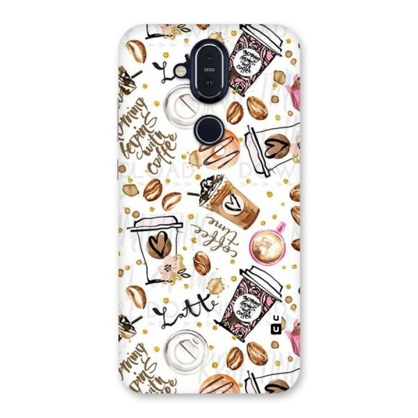 Cute Coffee Pattern Back Case for Nokia 8.1