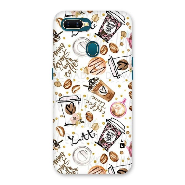 Cute Coffee Pattern Back Case for Oppo A12