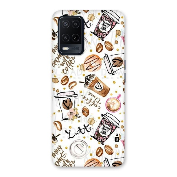 Cute Coffee Pattern Back Case for Oppo A54