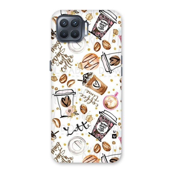 Cute Coffee Pattern Back Case for Oppo F17 Pro