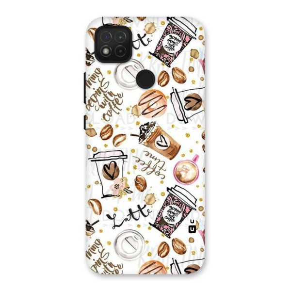 Cute Coffee Pattern Back Case for Redmi 9C