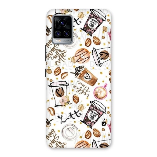 Cute Coffee Pattern Back Case for Vivo V20 Pro