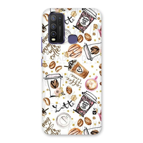 Cute Coffee Pattern Back Case for Vivo Y30