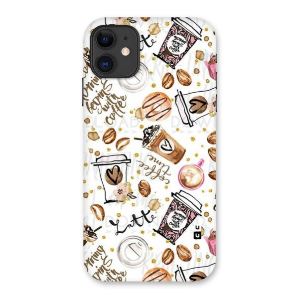 Cute Coffee Pattern Back Case for iPhone 11