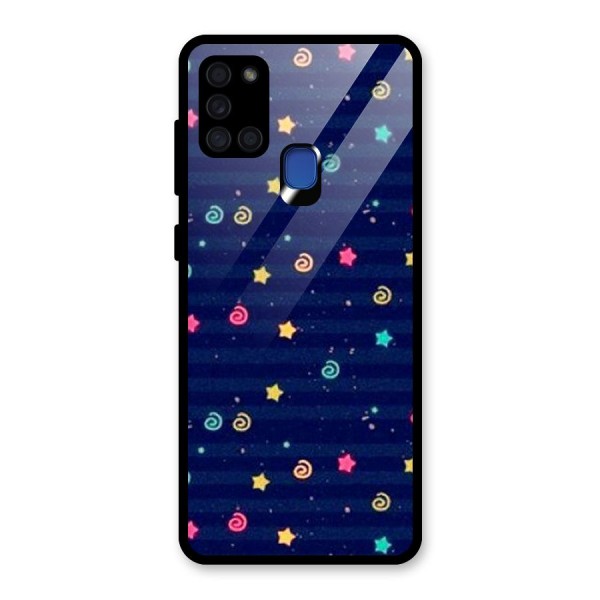 Cute Design Glass Back Case for Galaxy A21s