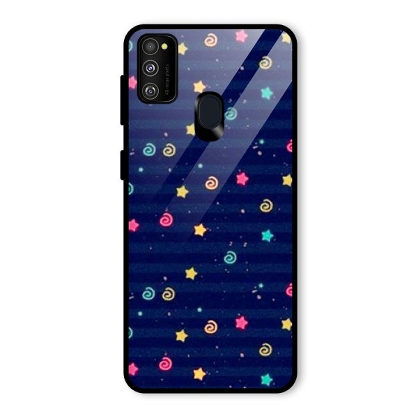 Cute Design Glass Back Case for Galaxy M21