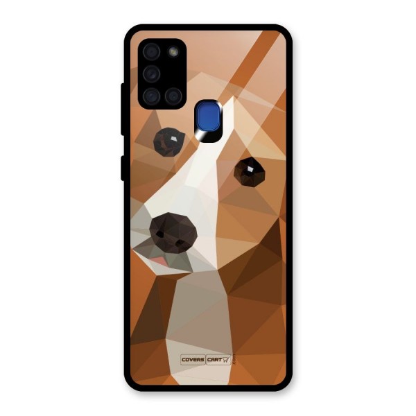 Cute Dog Glass Back Case for Galaxy A21s