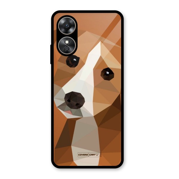 Cute Dog Glass Back Case for Oppo A17