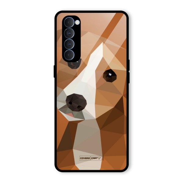 Cute Dog Glass Back Case for Oppo Reno4 Pro