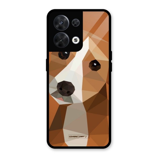 Cute Dog Glass Back Case for Oppo Reno8 5G