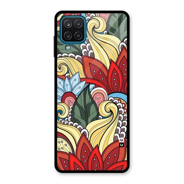 Cute Doodle Glass Back Case for Galaxy A12