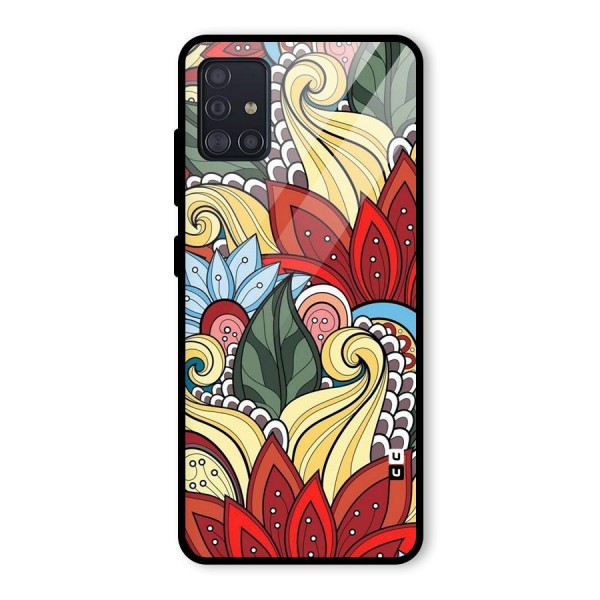 Cute Doodle Glass Back Case for Galaxy A51