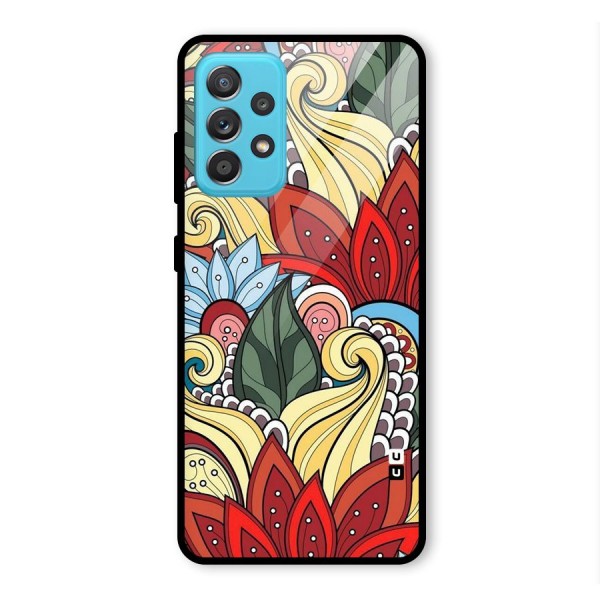 Cute Doodle Glass Back Case for Galaxy A52s 5G