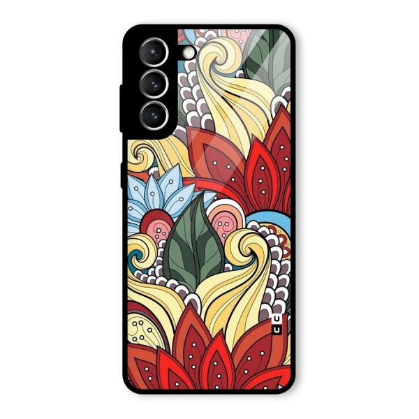 Cute Doodle Glass Back Case for Galaxy S21 5G