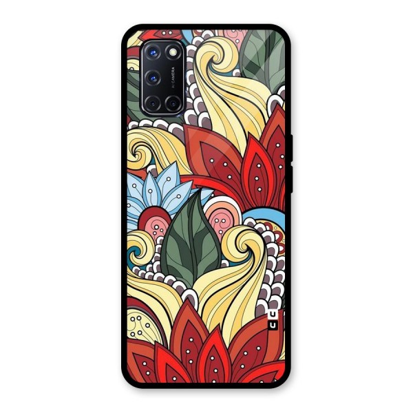 Cute Doodle Glass Back Case for Oppo A52