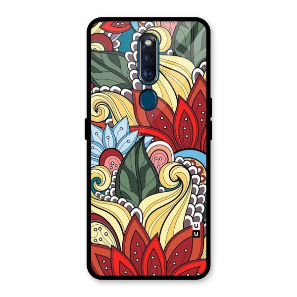 Cute Doodle Glass Back Case for Oppo F11 Pro