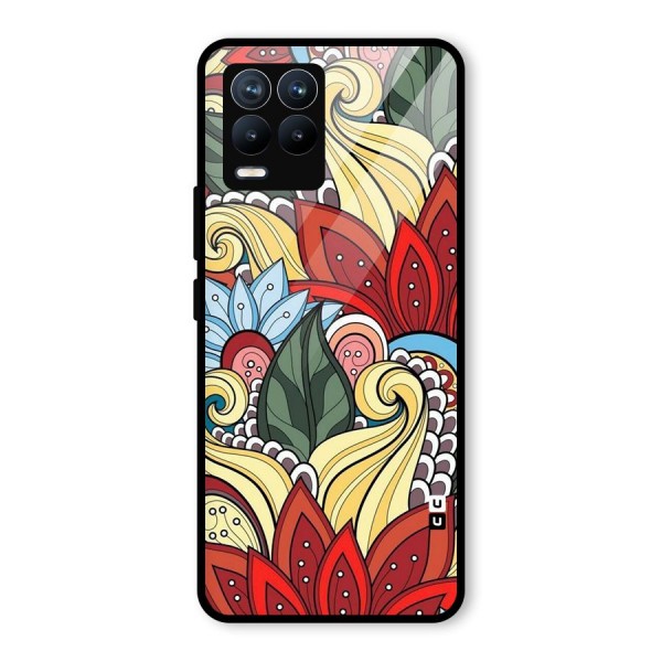 Cute Doodle Glass Back Case for Realme 8