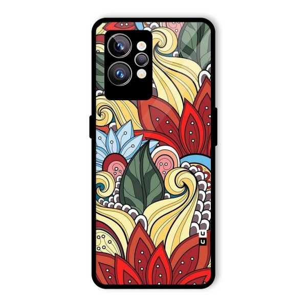 Cute Doodle Glass Back Case for Realme GT2 Pro