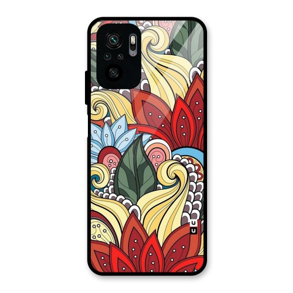 Cute Doodle Glass Back Case for Redmi Note 10