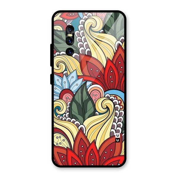 Cute Doodle Glass Back Case for Vivo V15 Pro