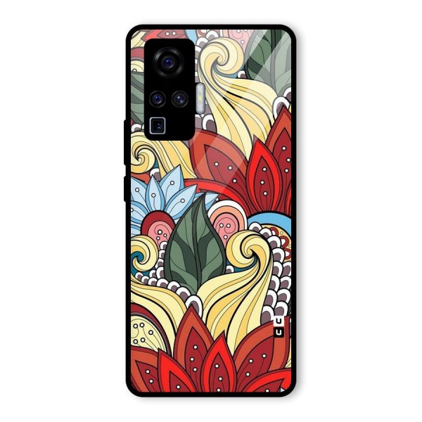 Cute Doodle Glass Back Case for Vivo X50 Pro