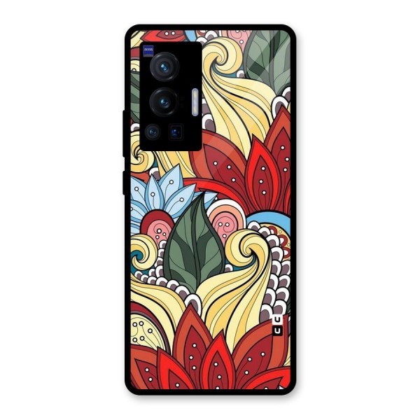 Cute Doodle Glass Back Case for Vivo X70 Pro