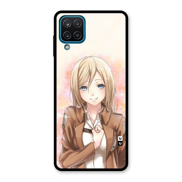 Cute Girl Art Glass Back Case for Galaxy A12