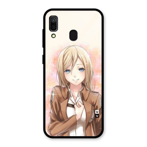 Cute Girl Art Glass Back Case for Galaxy A30