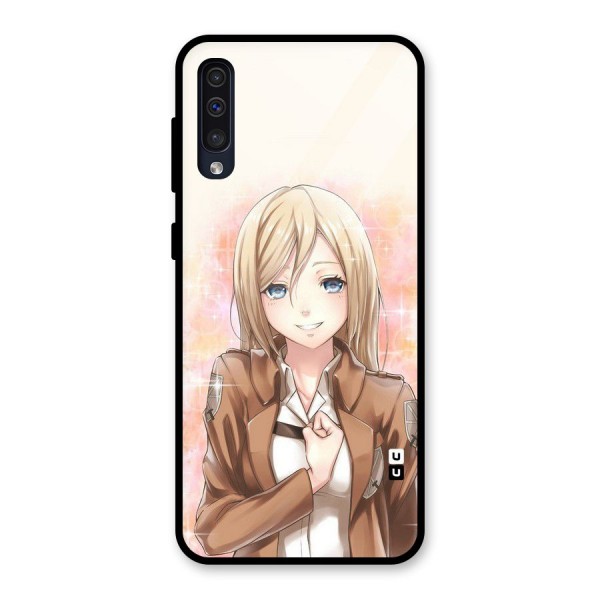 Cute Girl Art Glass Back Case for Galaxy A50s