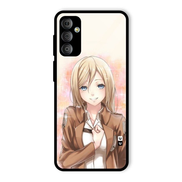 Cute Girl Art Glass Back Case for Galaxy F23