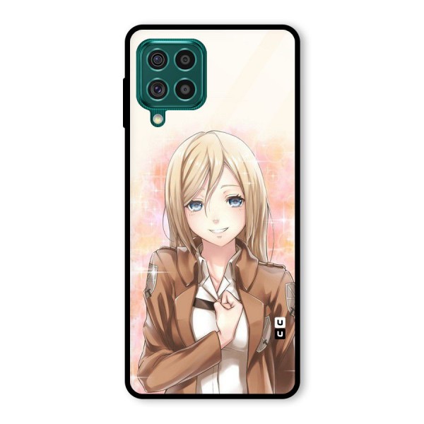 Cute Girl Art Glass Back Case for Galaxy F62