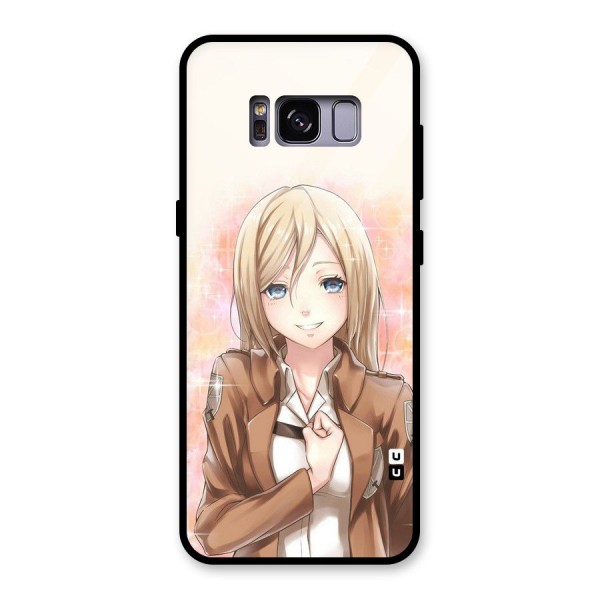 Cute Girl Art Glass Back Case for Galaxy S8