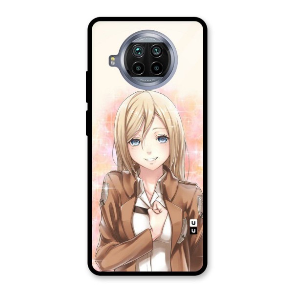 Cute Girl Art Glass Back Case for Mi 10i