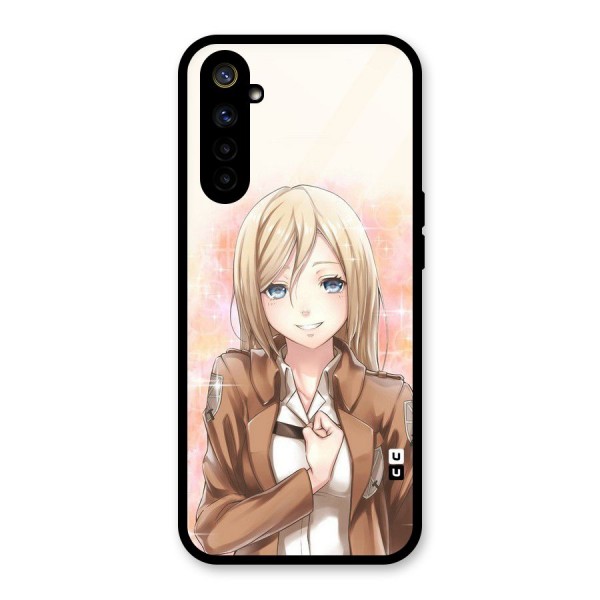 Cute Girl Art Glass Back Case for Realme 6