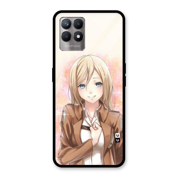 Cute Girl Art Glass Back Case for Realme 8i