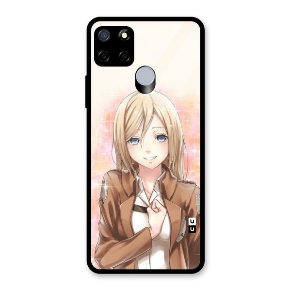 Cute Girl Art Glass Back Case for Realme C15