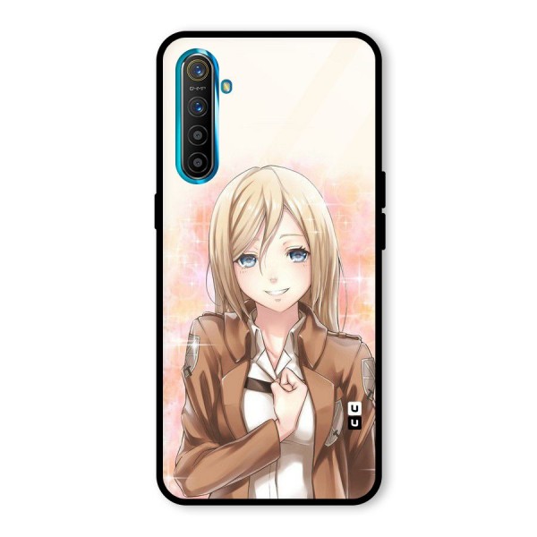 Cute Girl Art Glass Back Case for Realme XT