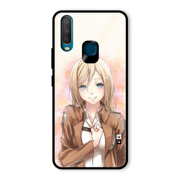 Cute Girl Art Glass Back Case for Vivo Y12