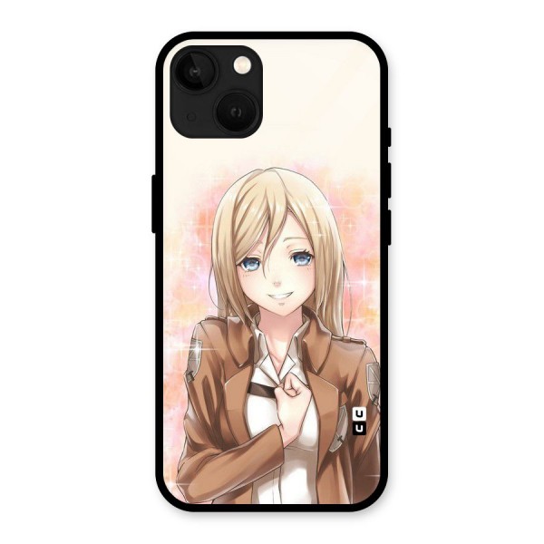 Cute Girl Art Glass Back Case for iPhone 13