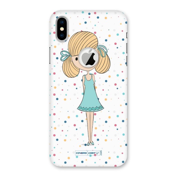 Cute Girl Back Case for iPhone XS Logo Cut