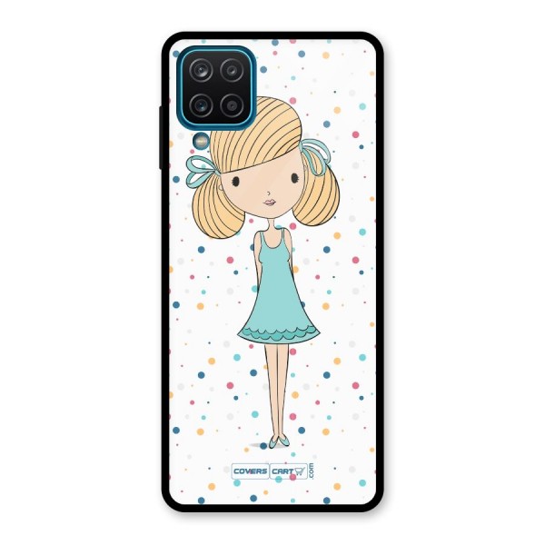 Cute Girl Glass Back Case for Galaxy A12