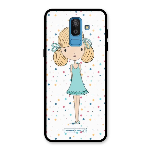 Cute Girl Glass Back Case for Galaxy J8