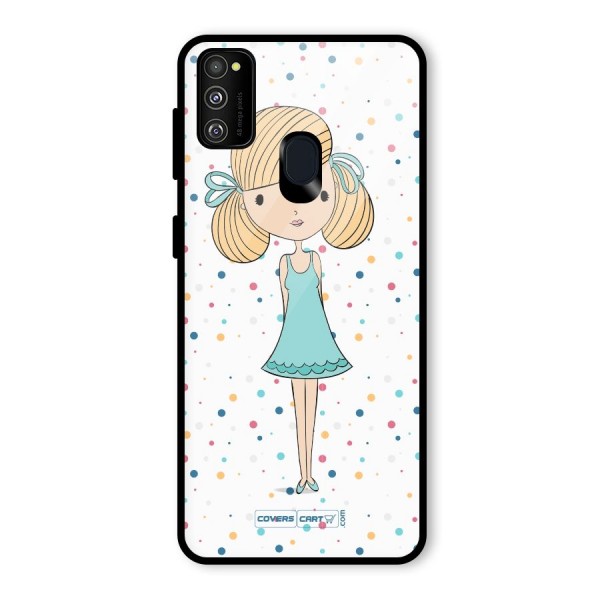 Cute Girl Glass Back Case for Galaxy M21